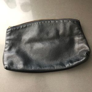 BAGGU Leather Clutch - Navy Blue